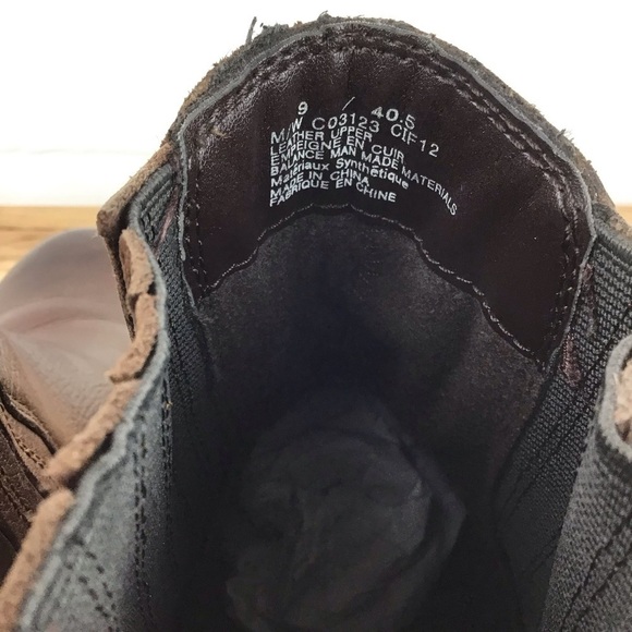 B.O.C. Distressed leather ankle heeled boots brown chunky booties southwestern 9 - Picture 10 of 16